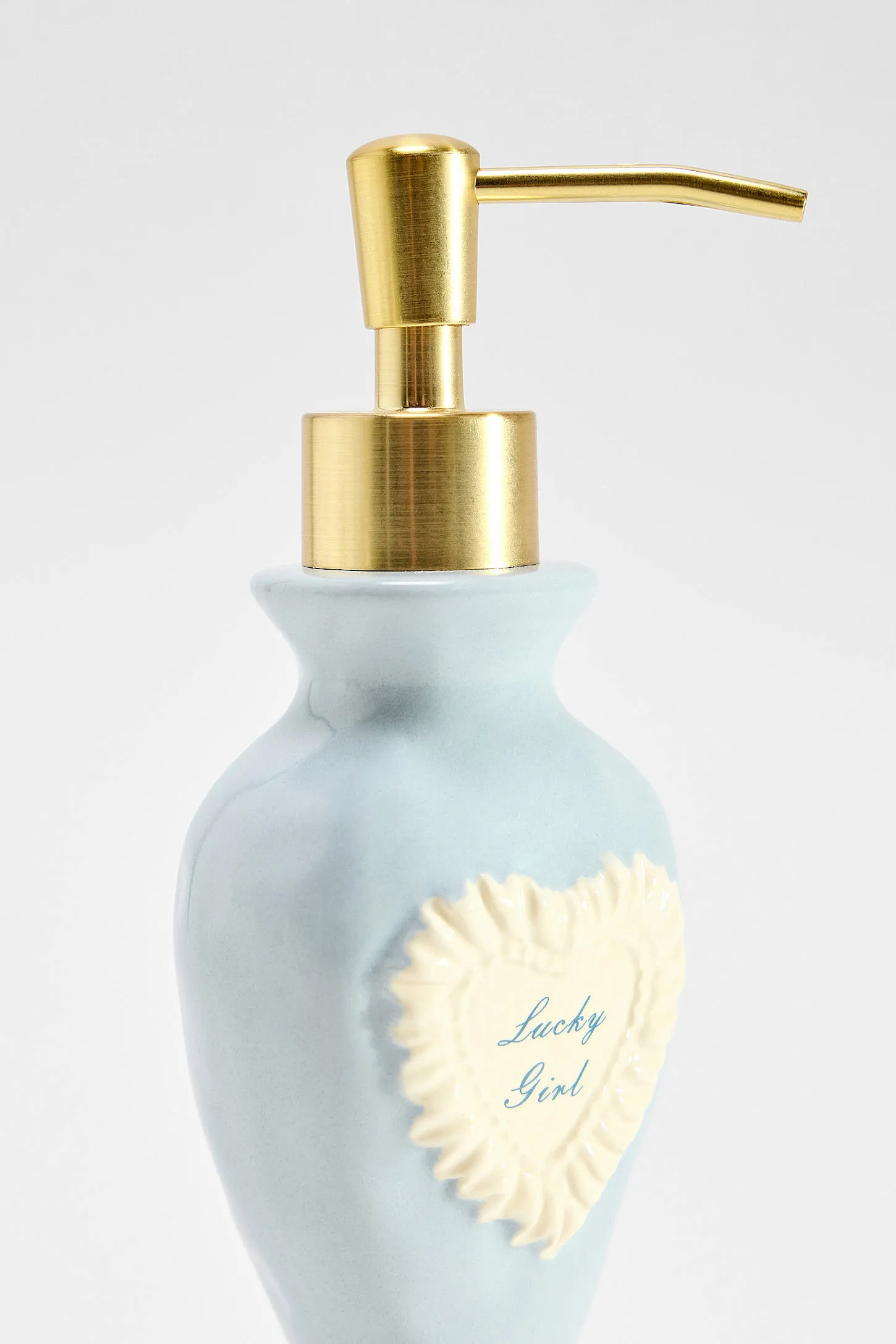 Vintage Lucky Girl Soap Dispenser - Blue ALL 3