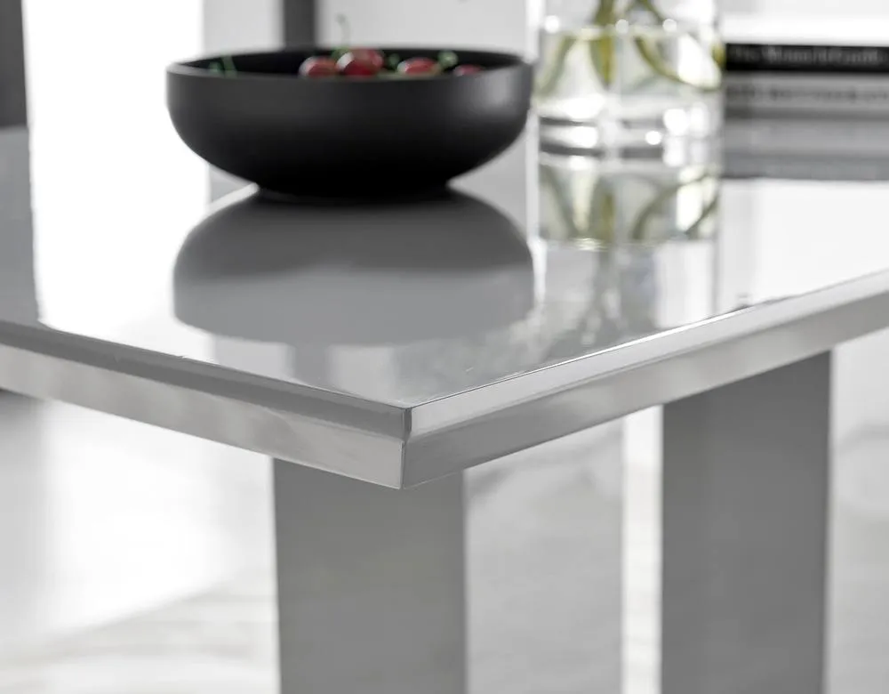 FurnitureboxUK Imperia 4 Grey Dining Table & 4 Belgravia Chairs in Black 4