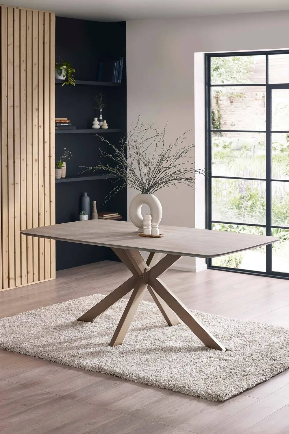 Julian Bowen Noah Rectangular 4-6 Seater Dining Table in Taupe