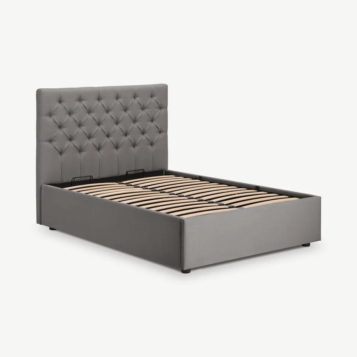 Skye King Size Bed with Ottoman Storage, Owl Grey Weave