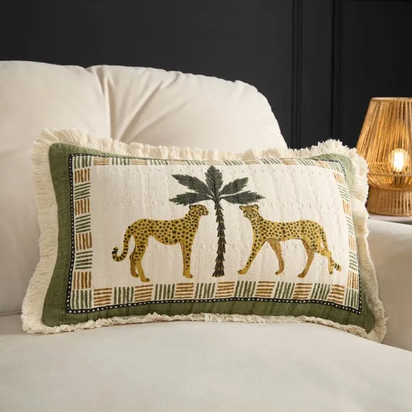 Matelesse Leopard Cotton Rectangle Cushion Cover