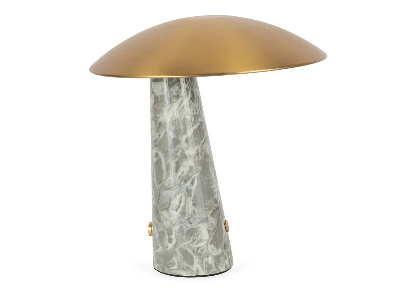 Heal's Abri LED Portable Table Lamp Brass & Grey Marble