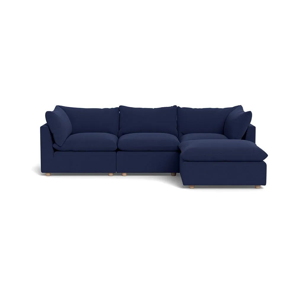 Heal's Astrid Right Hand Facing Corner Sofa Melton Wool New Navy Natural Beech Feet 1