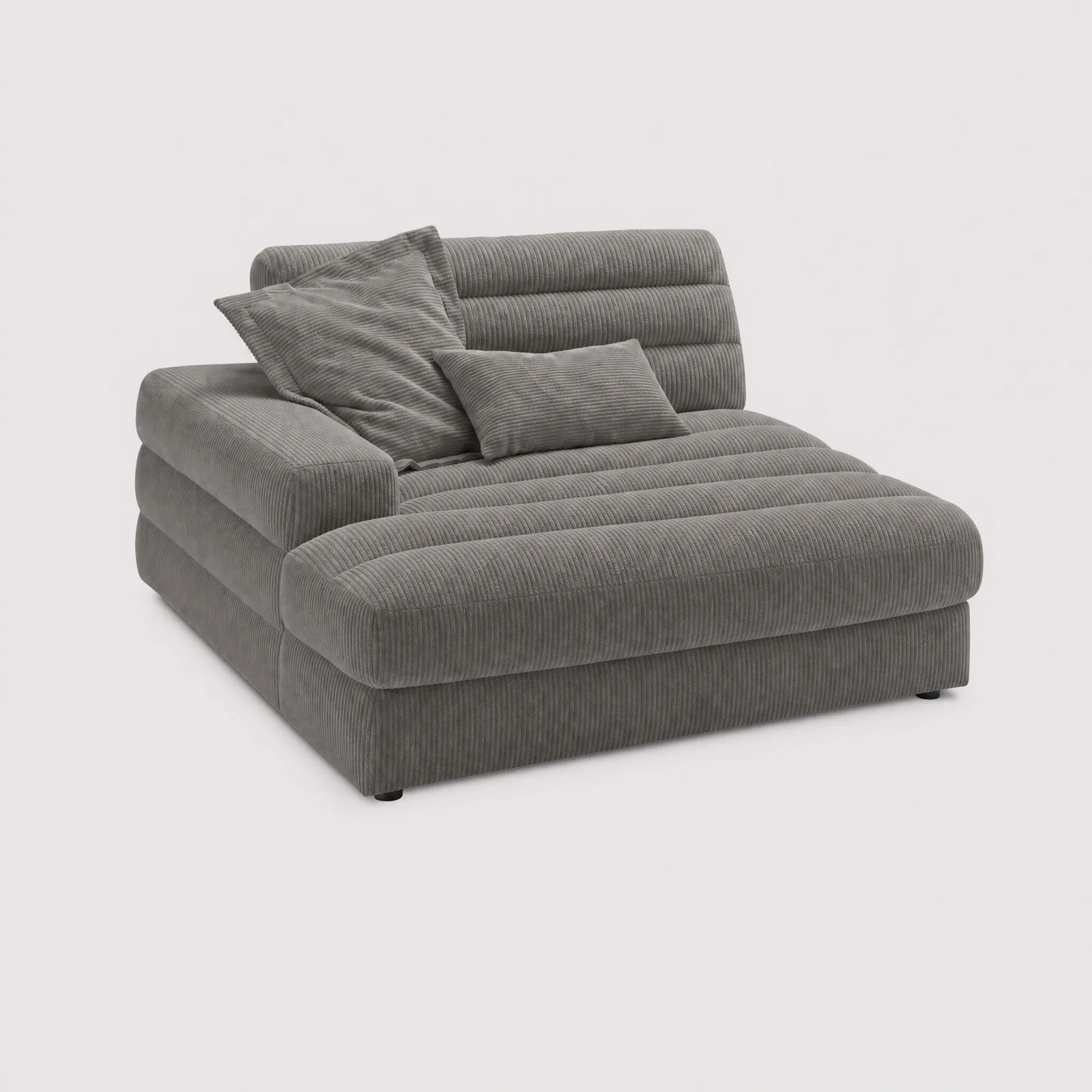 Twain Longchair Armrest Left Modular Sofa, Grey Fabric | Barker & Stonehouse