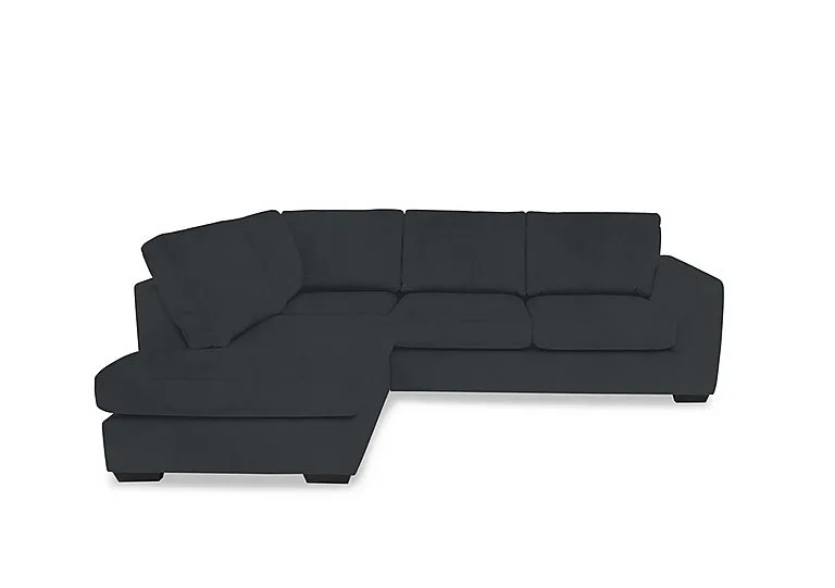 Dinky Fabric Left Hand Facing Corner Chaise End Sofa - Opulence Charcoal