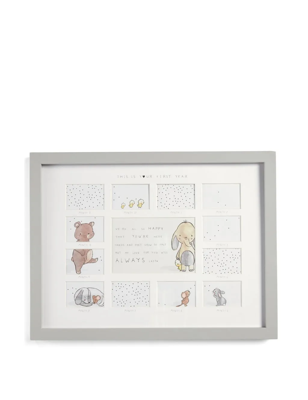 Mamas & Papas Always Love Your First Year Photo Frame Grey