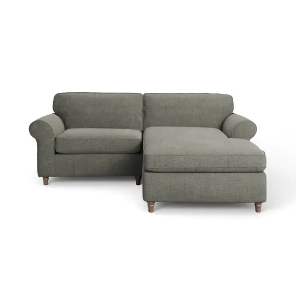 Flori Tonal Plush Chenille Corner Chaise Sofa 6