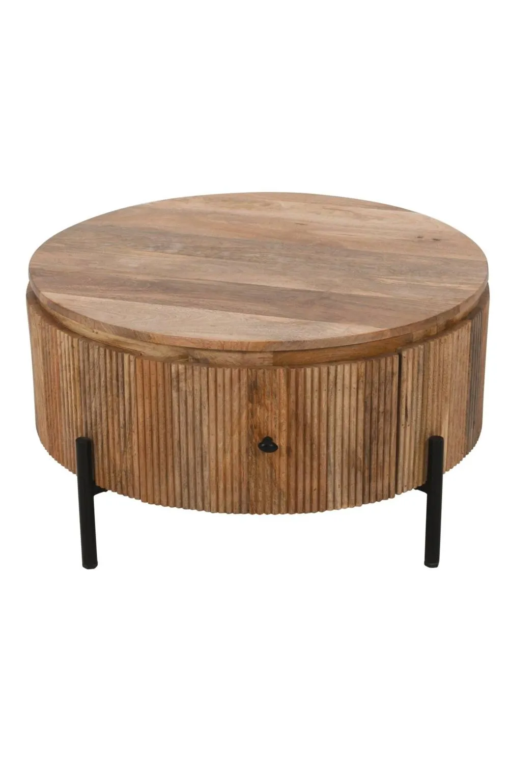 IH Design Allestree Natural Solid Wooden Coffee Table With Metal Legs 3