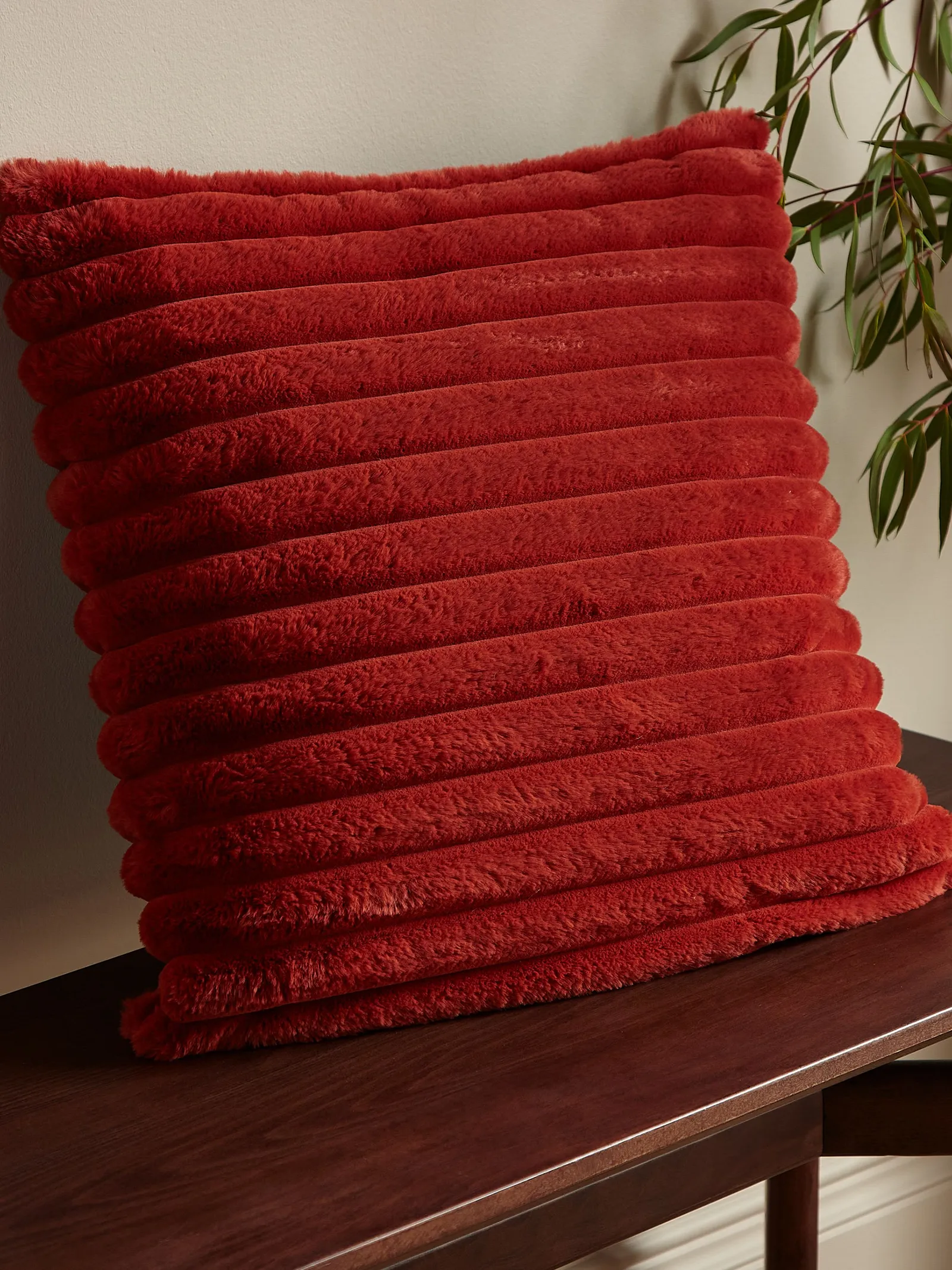 Catherine Lansfield 'Cosy Ribbed' Cushion in Burnt Orange