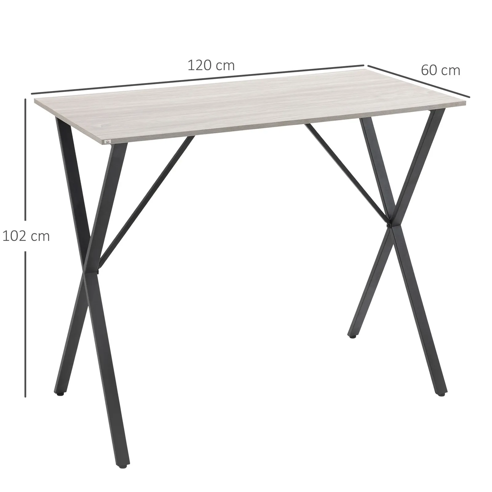 HOMCOM Modern Bar Table with Wood Effect Top Steel Legs for Living Room in White 3