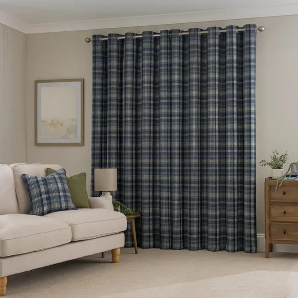 Kenmore Check Eyelet Curtains 4
