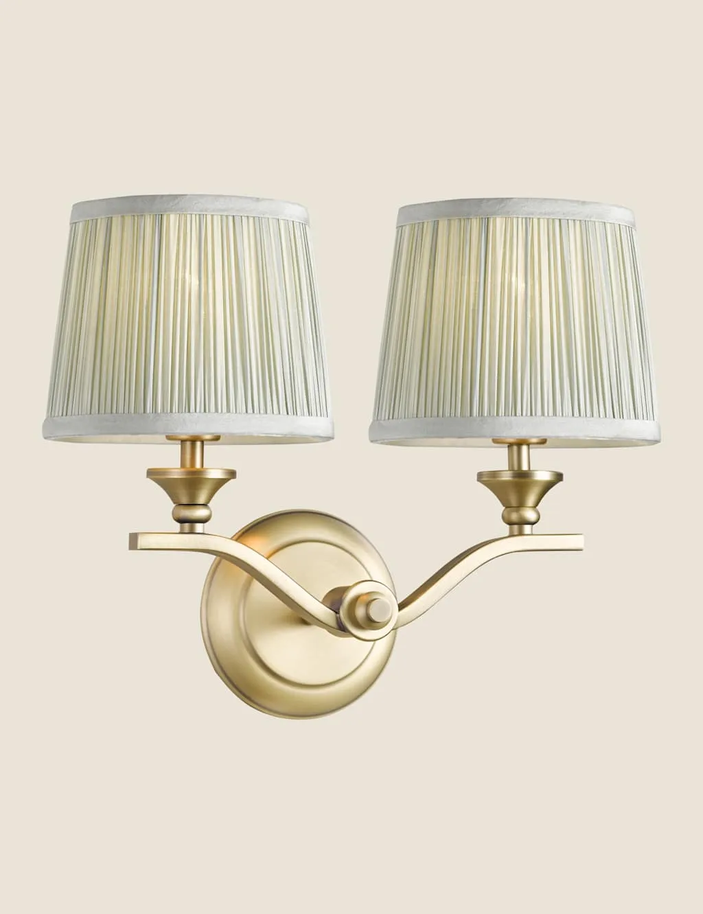 Laura Ashley Hemsley Metal 2 Lamp Wall Light Antique Brass