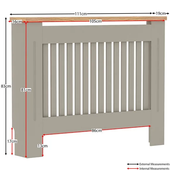 Return - Vida Designs Arlington Radiator Cover, Grey, Medium 6