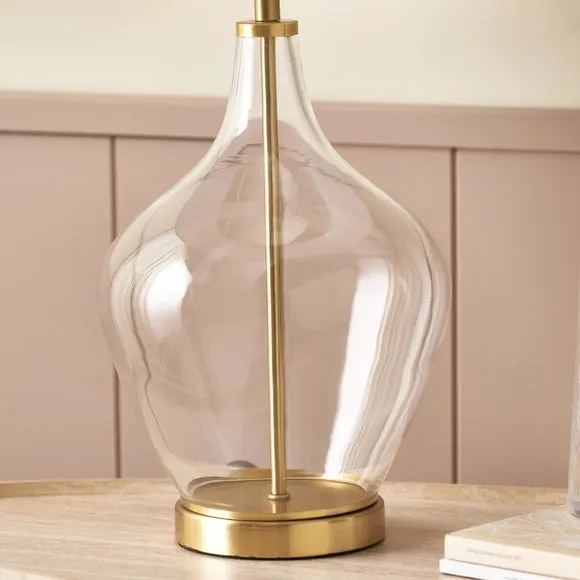 Pacific Lifestyle Rowen Clear Bottle Shaped Glass and Metal Table Lamp 4