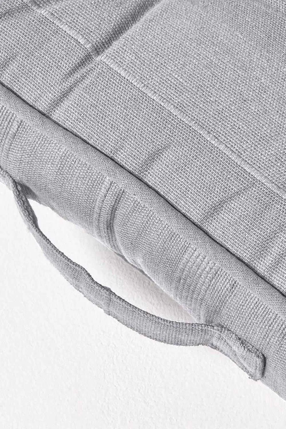Homescapes Rajput Ribbed Cotton Floor Cushion in Light Grey 4