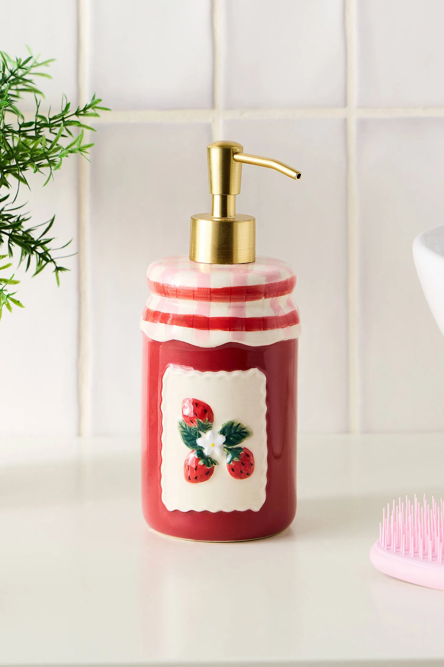 Jam Jar Soap Dispenser - Red