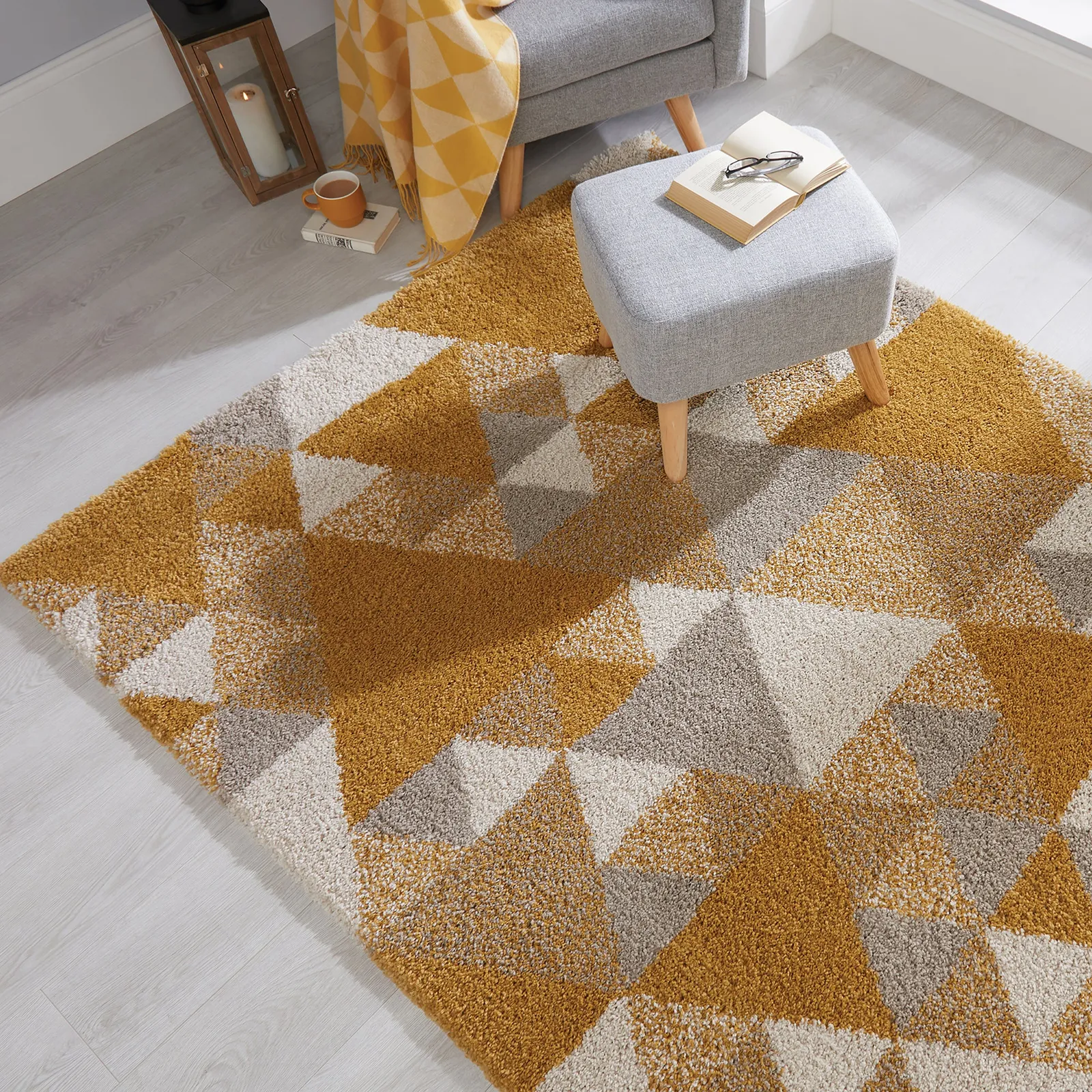 Nuru Berber Rug Nuru Ochre Cream Grey