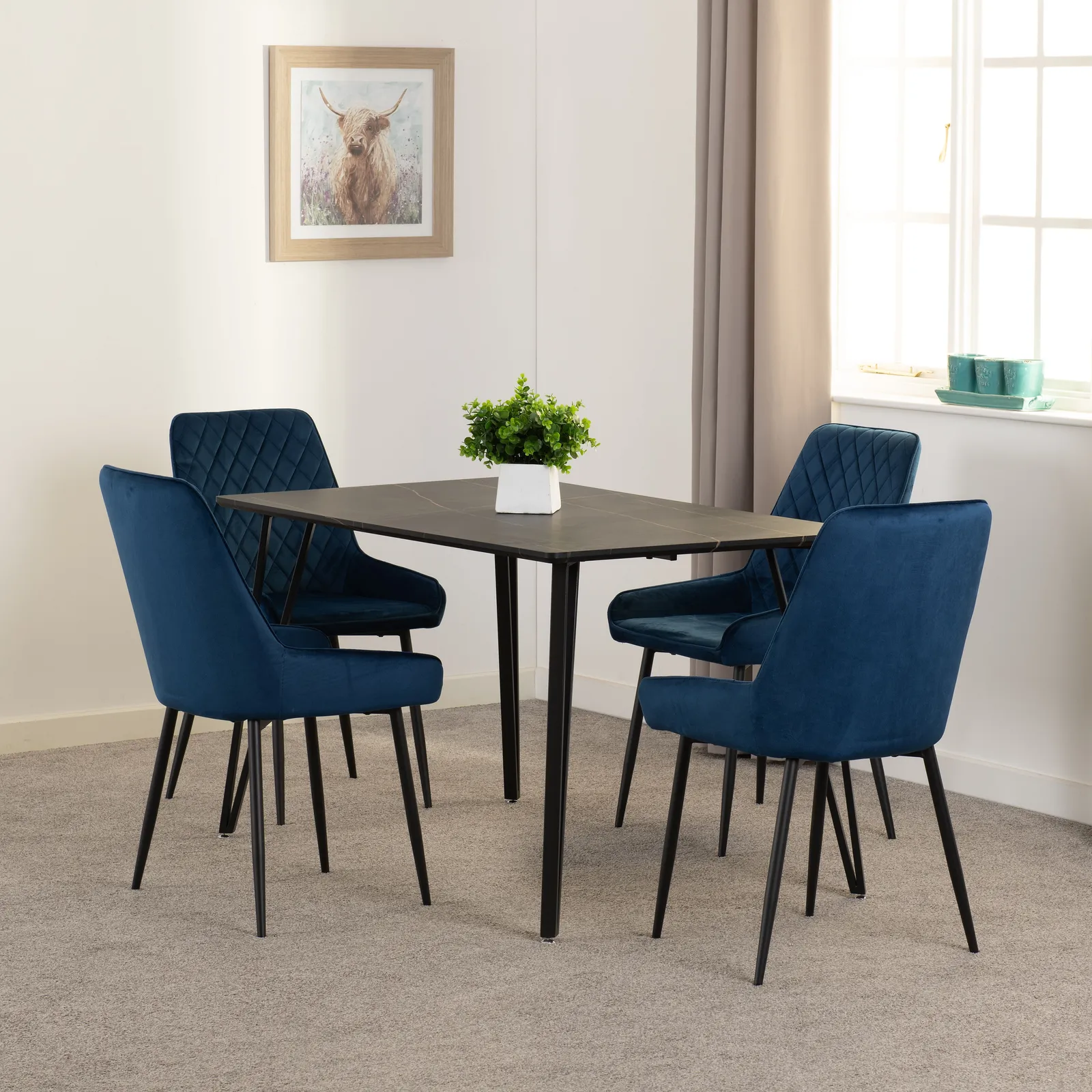 Seconique Marlow & Avery Dining Set in Blue 1