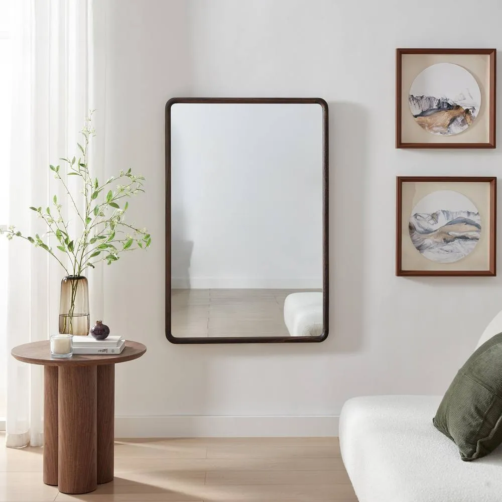 FurnitureboxUK Rowena Walnut Wood Large 120x80cm Rectangle Wall Mirror 2