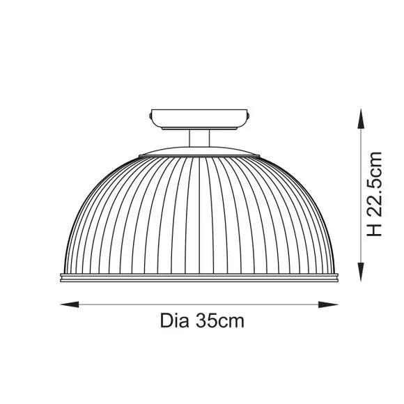 Vogue Somerly Ribbed Flush Ceiling Light 6