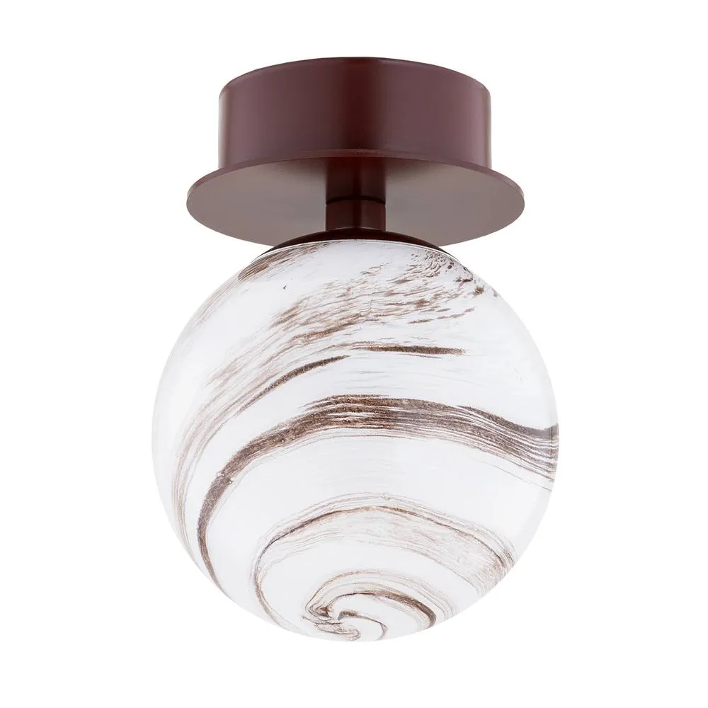 Netlighting Fabio Wall Lamp WhiteBrown (Marble Colour) Chocolate Brown IP44 2