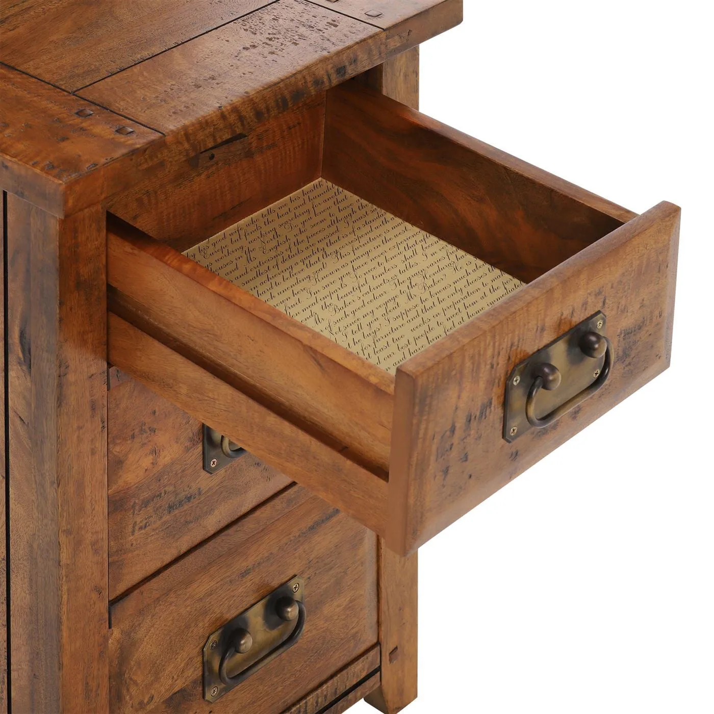 New Frontier 3 Drawer Bedside Table, Mango Wood | Barker & Stonehouse 4