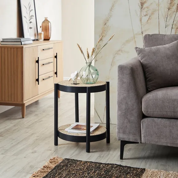Cancun Round Side Table Black 2
