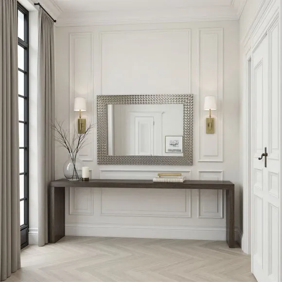 Yearn Hammered Frame Bevelled Rectangle Wall Mirror 3