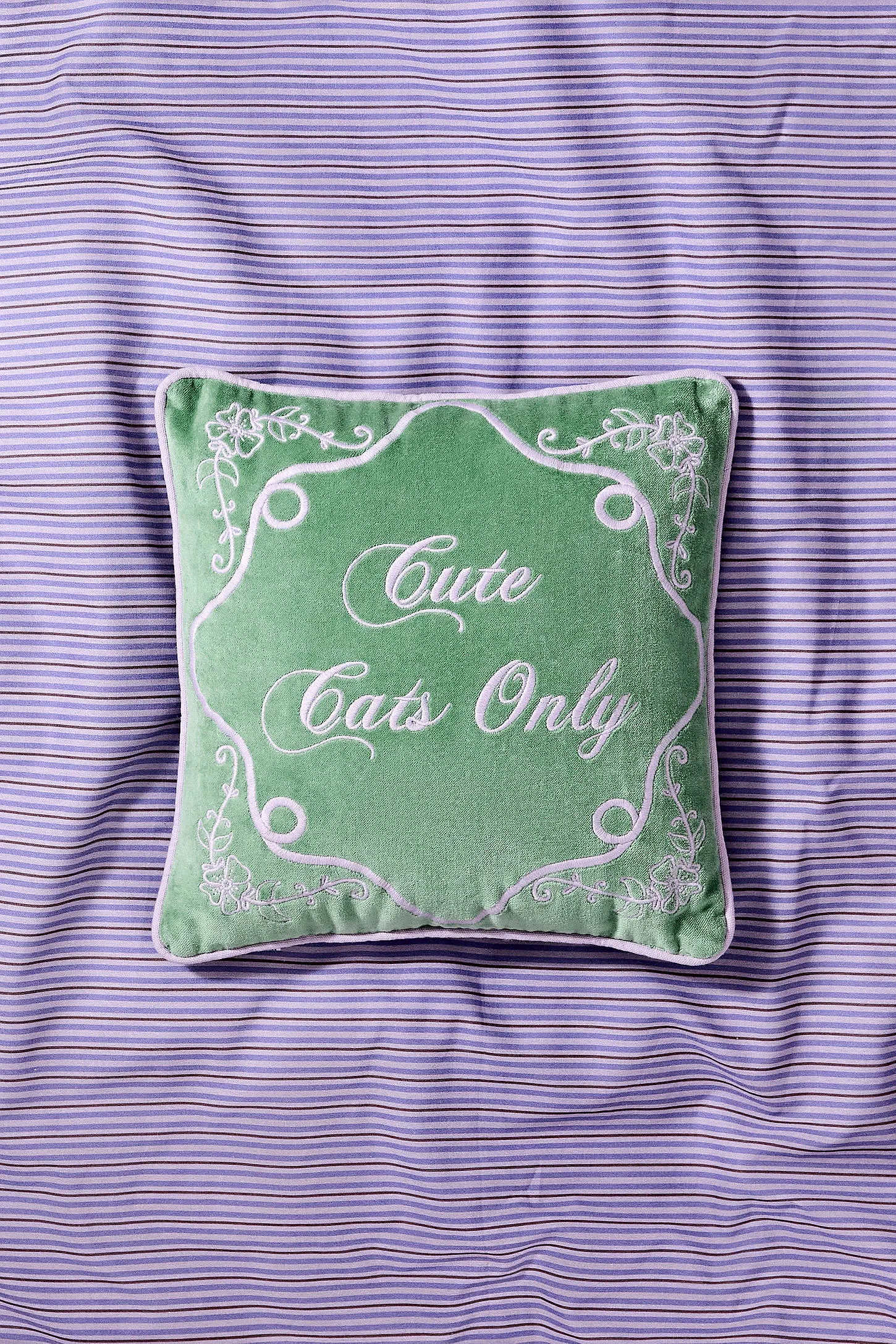 Cute Cats Only Cushion - Green