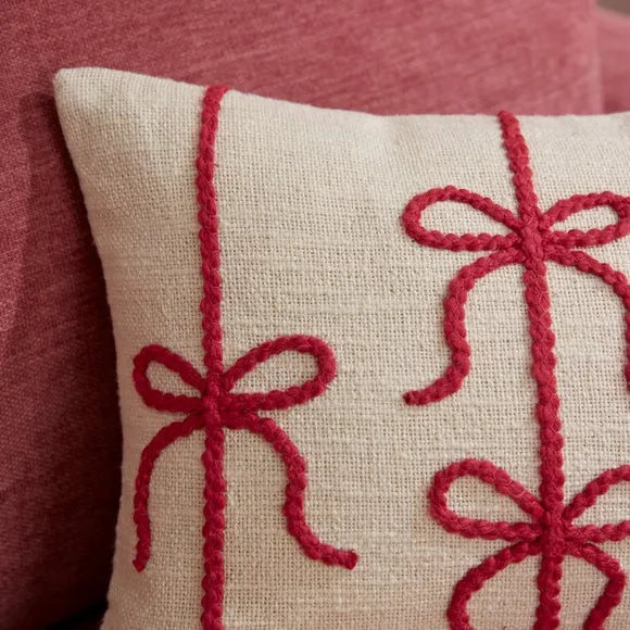 Bow Cotton Square Cushion 2
