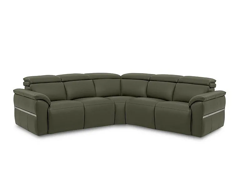Dolomite Large Leather Corner Sofa - Oslo Pine