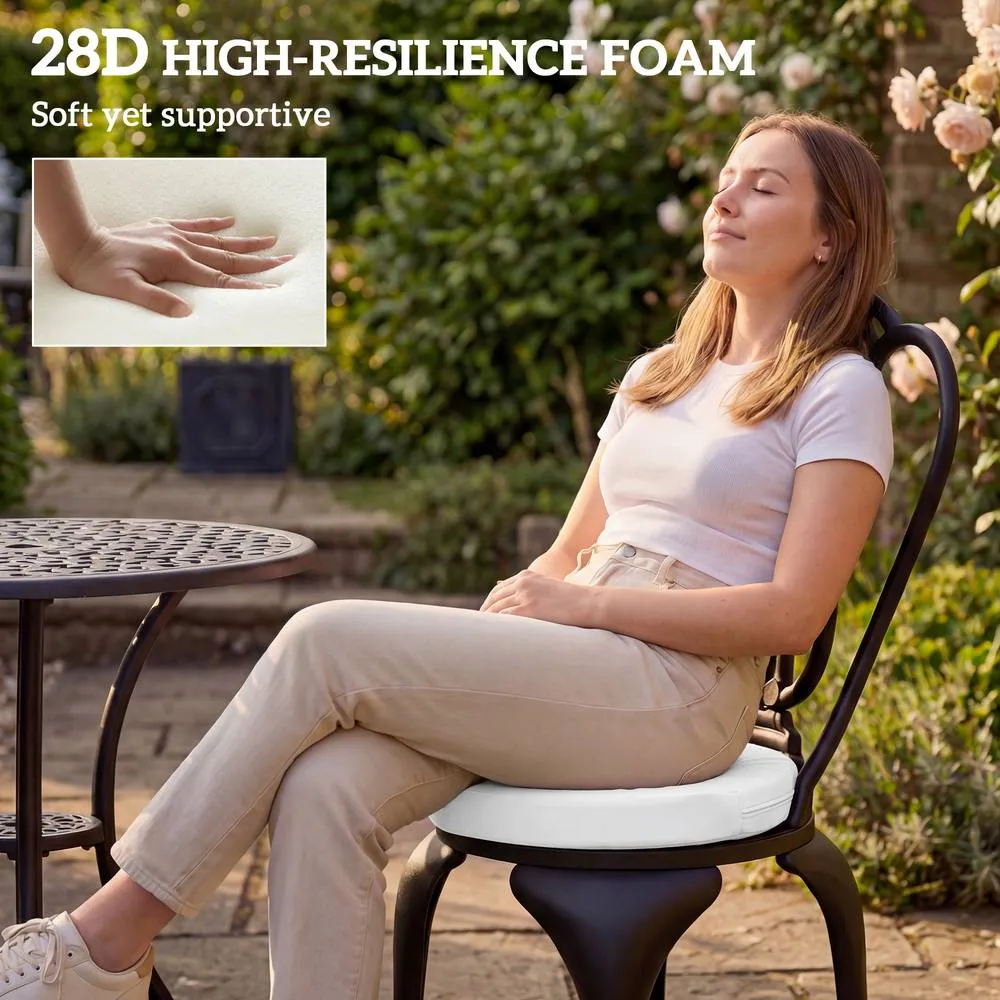OUTSUNNY Bistro Chair Cushions, Chair Pads Set of 4 in White 4