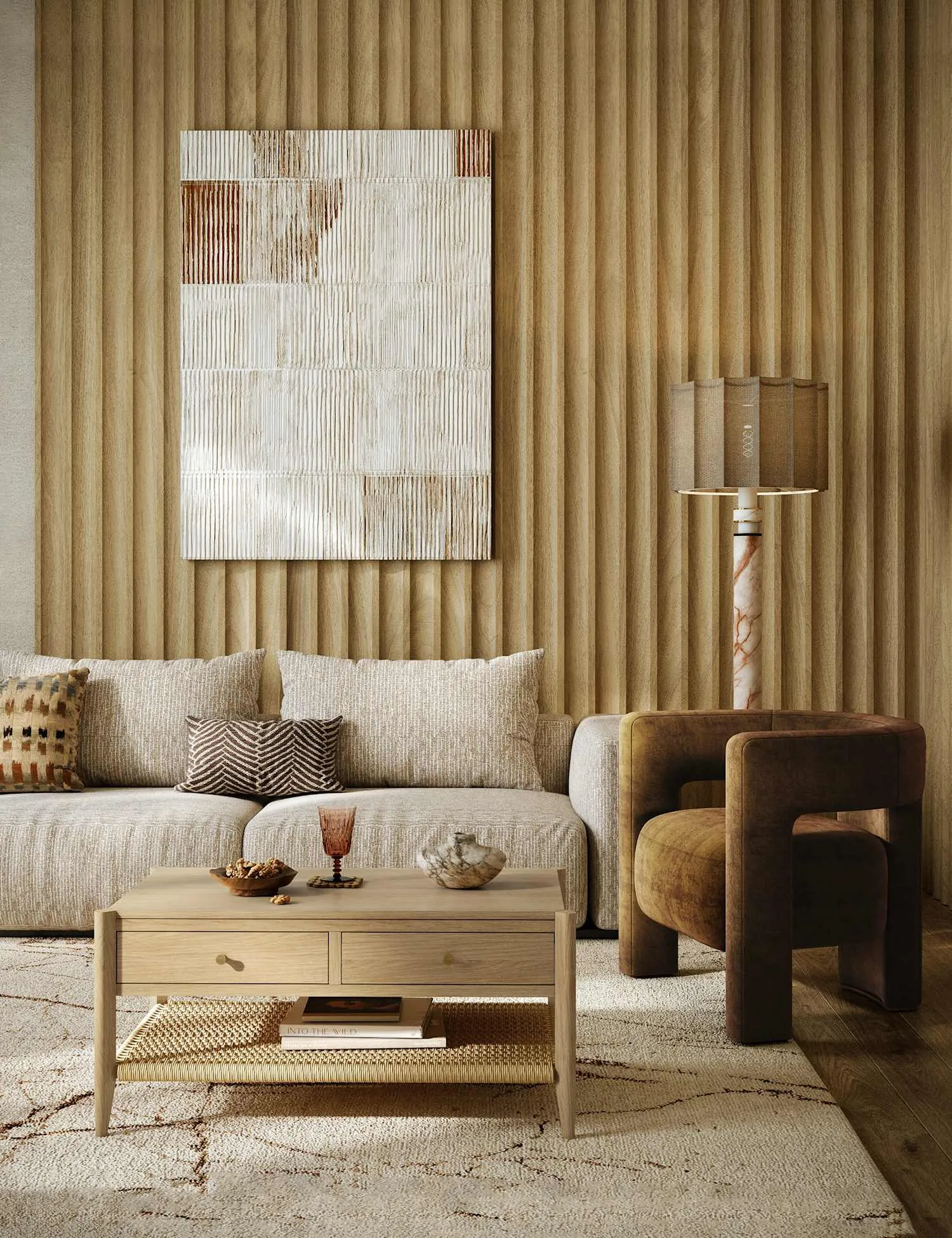 Corndell Sicily Oak Veneer Storage Coffee Table Natural