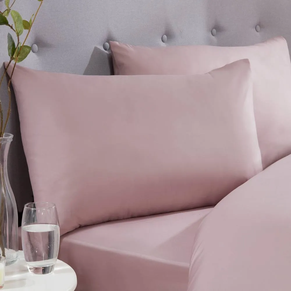 Smart Living Super Soft Warm Cosy Plain Dye Housewife Pillowcases Pair in Pink 2