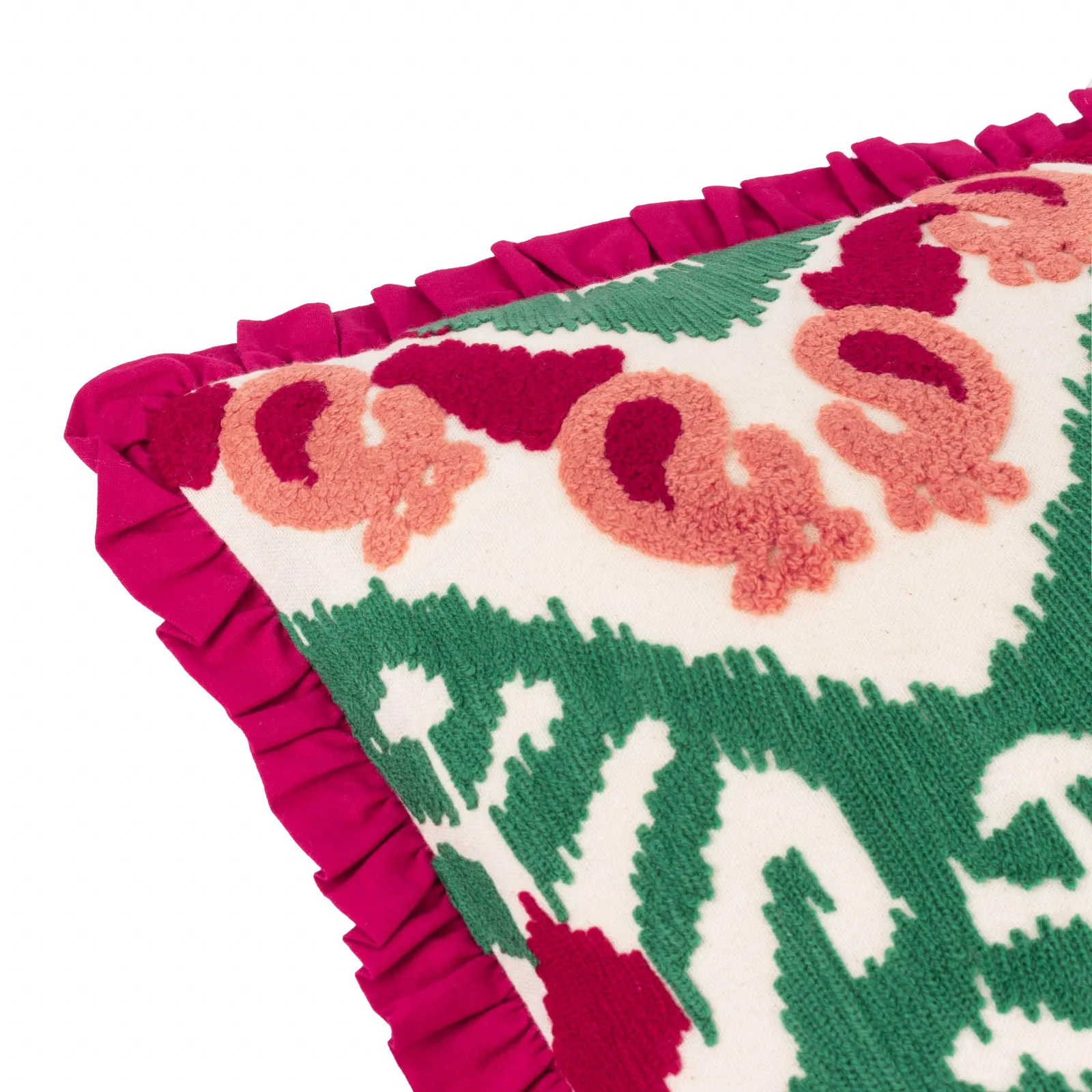 Paoletti Henderson Embroidered 100% Cotton Cushion in Pink 5