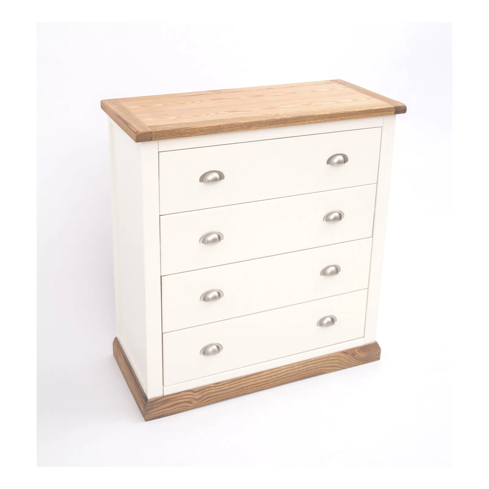 Cabinet Bits Tropea 4 Drawer Chest of Drawers Chrome Cup Handle in Off-White 3