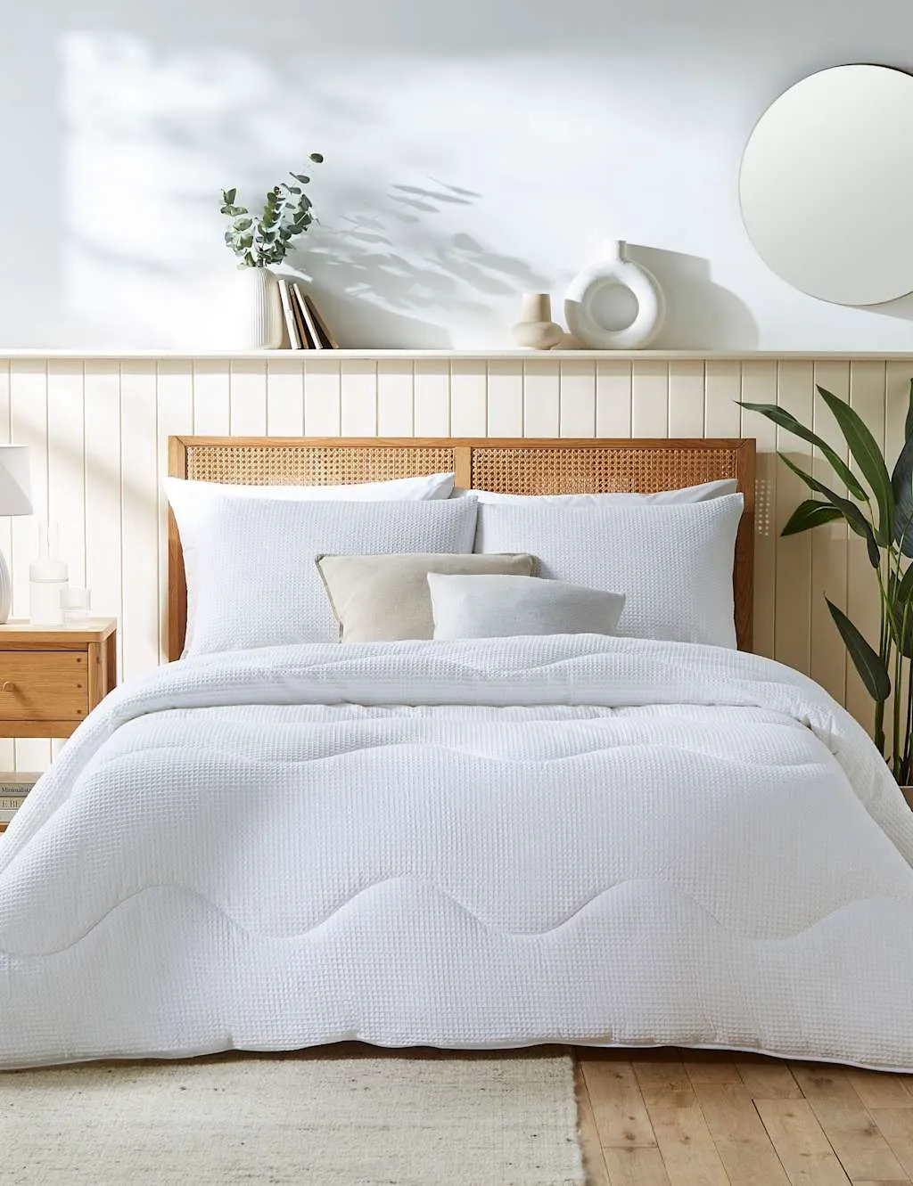 Nightlark Pure Cotton Waffle 4.5 Tog Coverless Duvet White