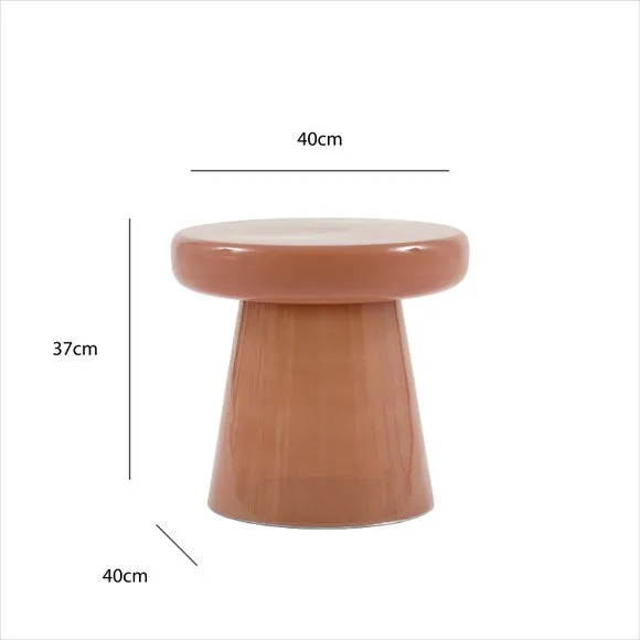 Ambrose Side Table, Coral & Glass 6