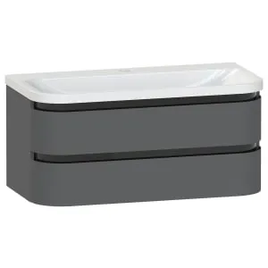 Duarti by Calypso Berrington Polished Anthracite Vanity with Whitley Basin - 1000mm