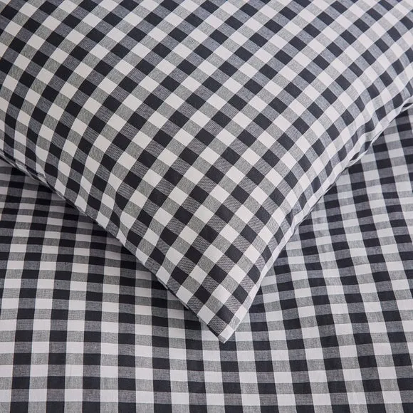 Portloe Gingham Woven 100% Cotton Fitted Sheet 3