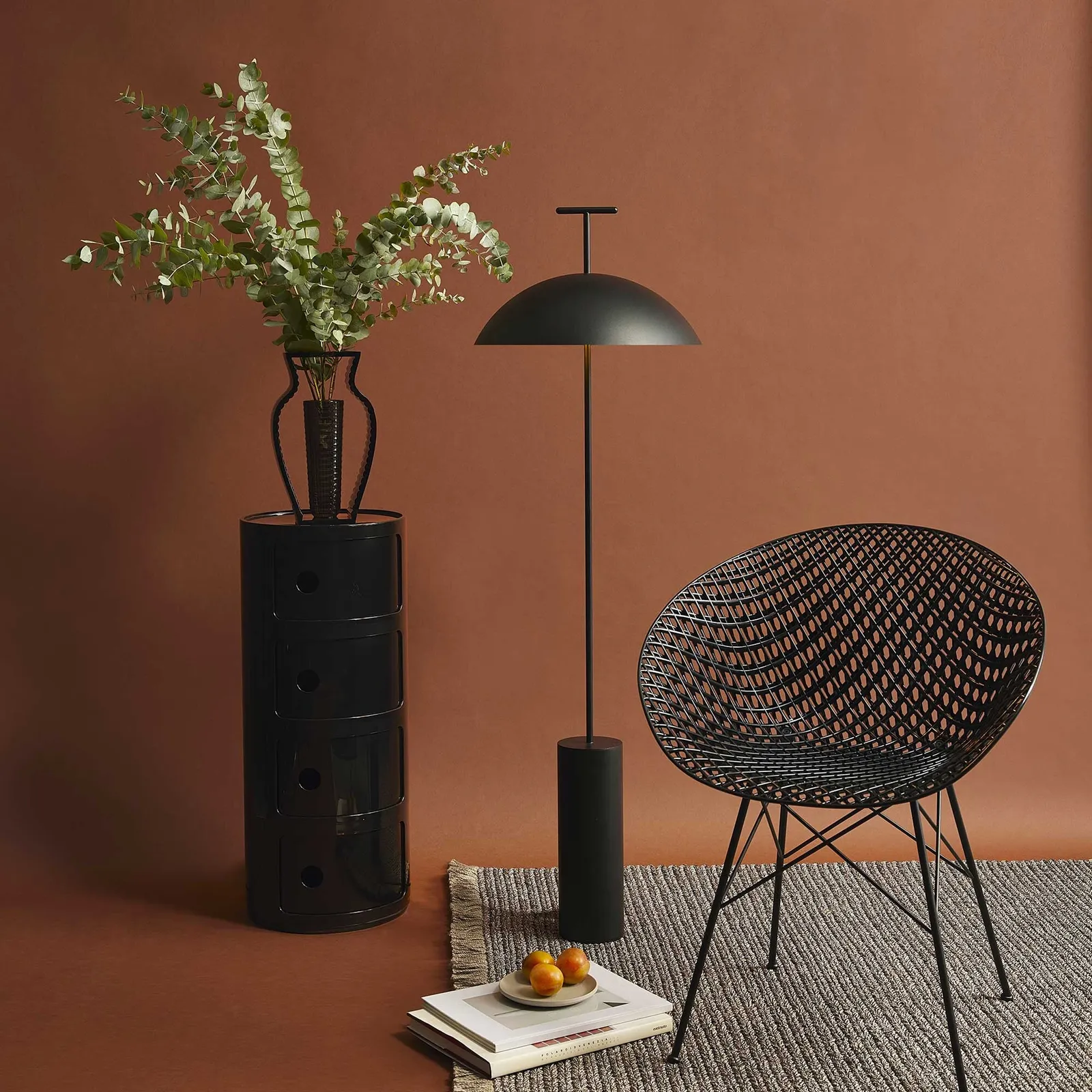 Kartell Geen-A Lamp With Dimmer, Black Metal | Barker & Stonehouse 4