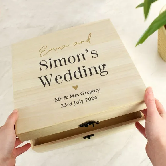 Personalised Wedding Memories Wooden Keepsake Box 2