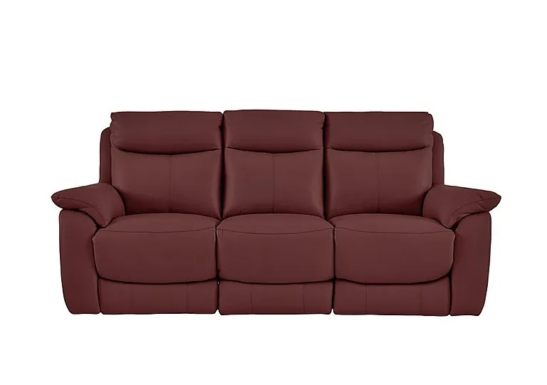 Echo Leather 3 Seater Power Recliner Sofa - BV Deep Red
