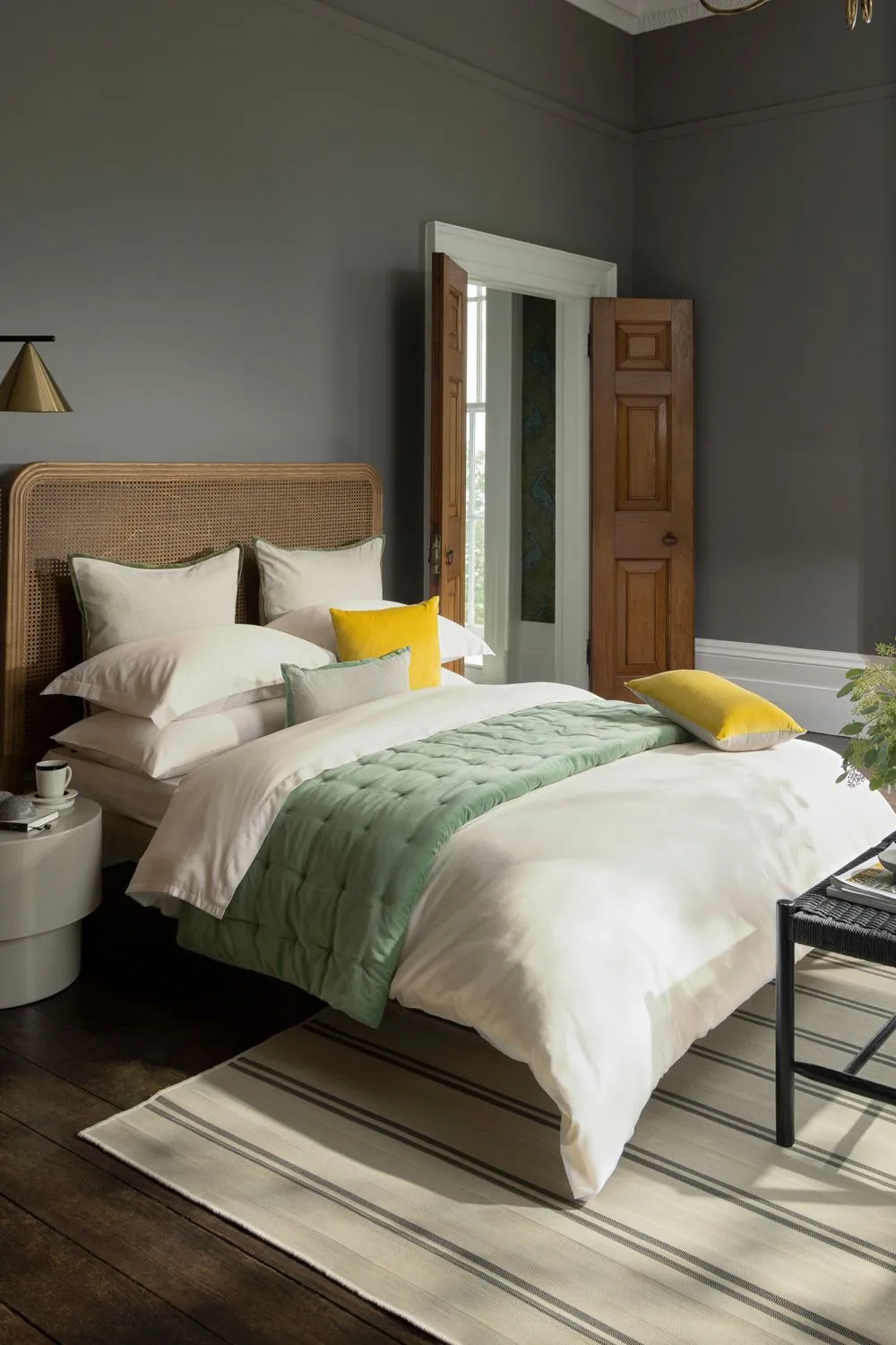 CHRISTY 400TC Luxury Cotton Sateen Plain Dye Duvet Cover Sets in Ivory 1