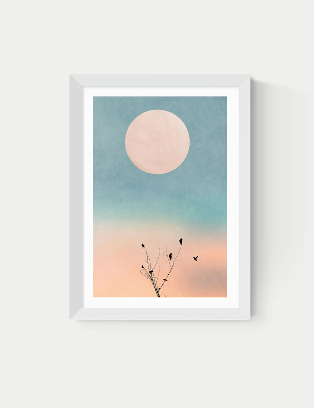 East End Prints Waking Up Warm Framed Art Print White
