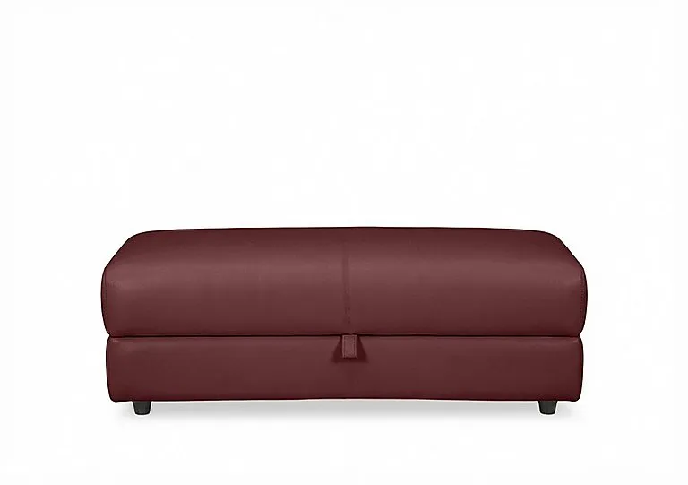 Nest Large NC Leather Storage Footstool - NC Deep Red