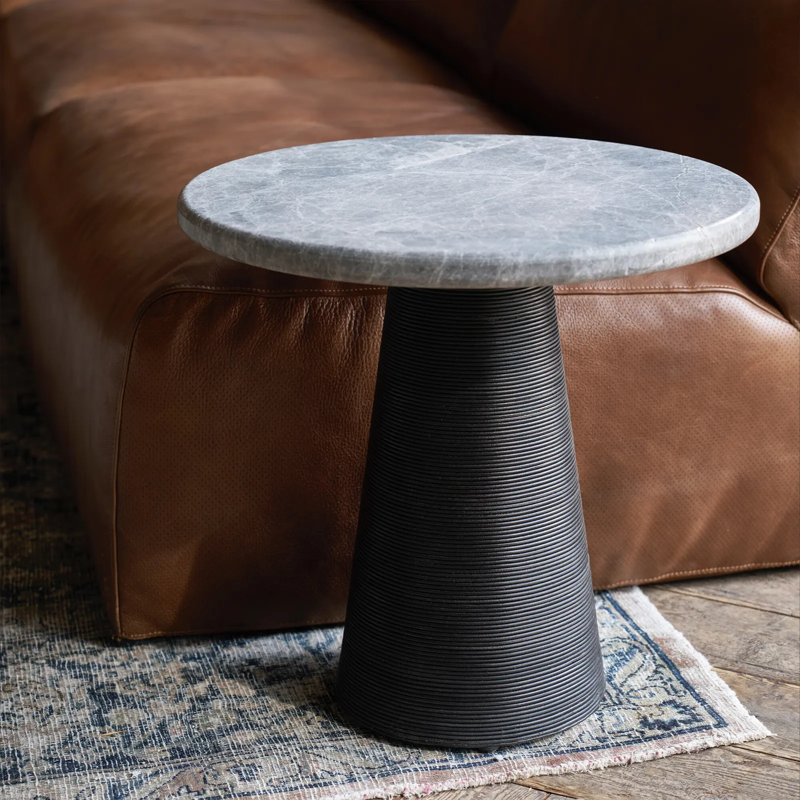 Timothy Oulton Bootlace Round Side Table 56Cm, Round Marble | Barker & Stonehouse 5