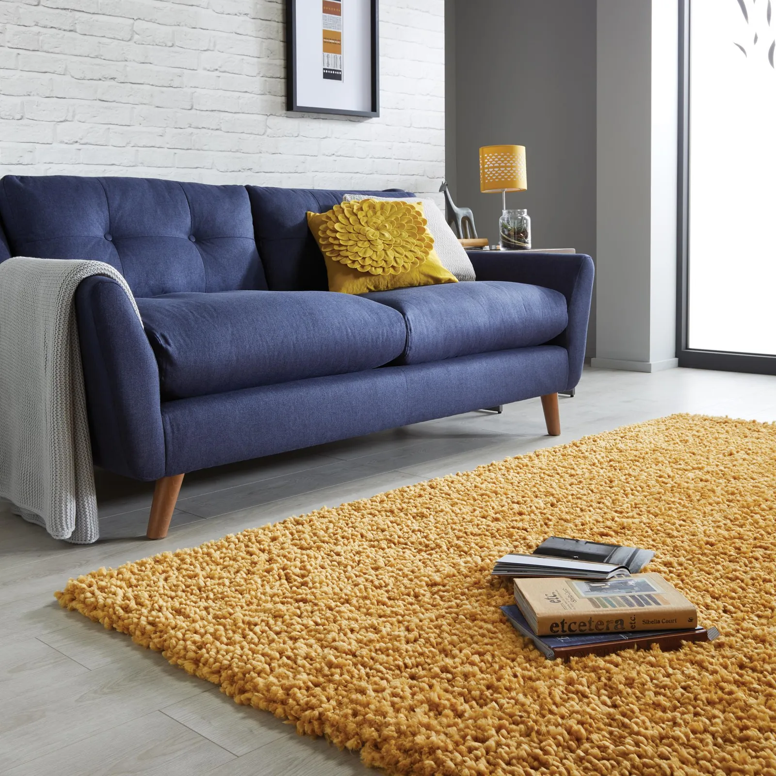 Bertie Shaggy Rug Ochre