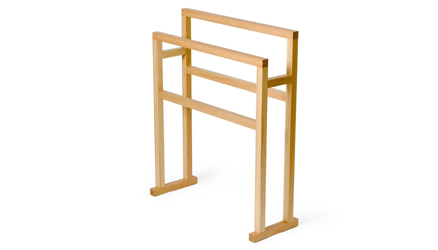 Wireworks Wooden Freestanding Towel Rail Natural Oak Large