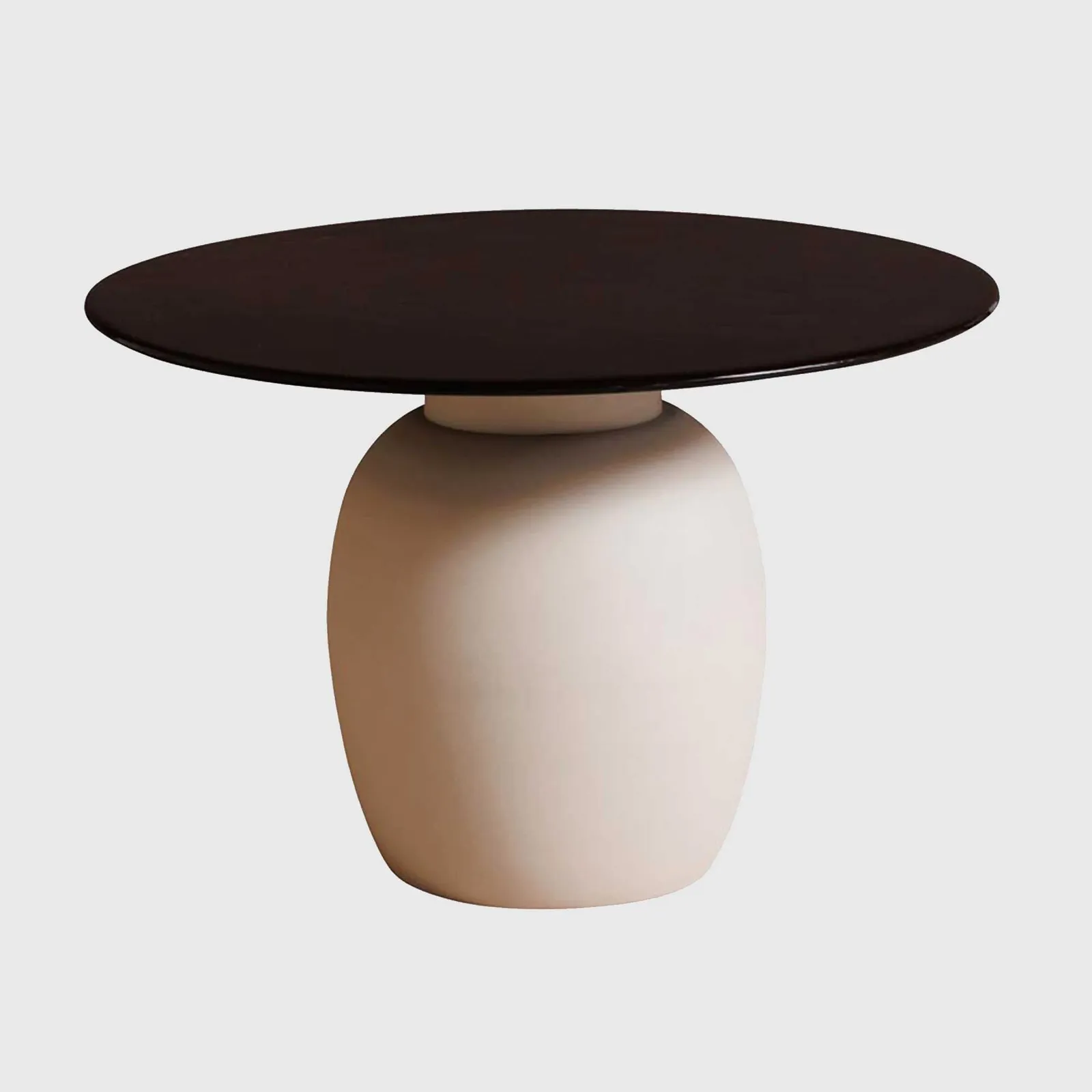 Beige & Black Round Coffee Table, Round, Neutral Metal | Barker & Stonehouse